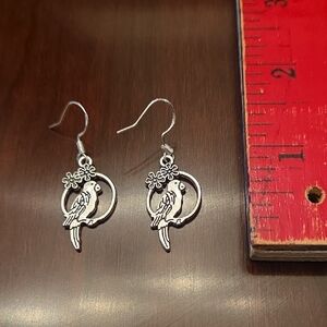 Silver Parrot Earrings